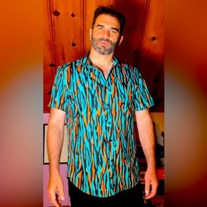 Shein colorful button down shirt Large